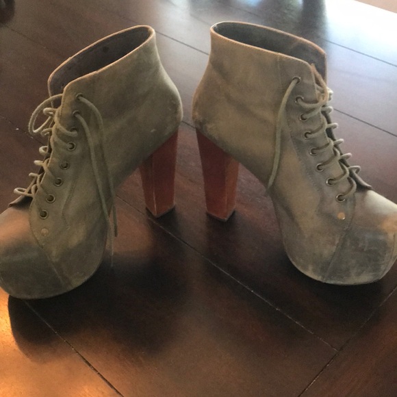 Jeffrey Campbell distressed gray Lita boot - Picture 3 of 5